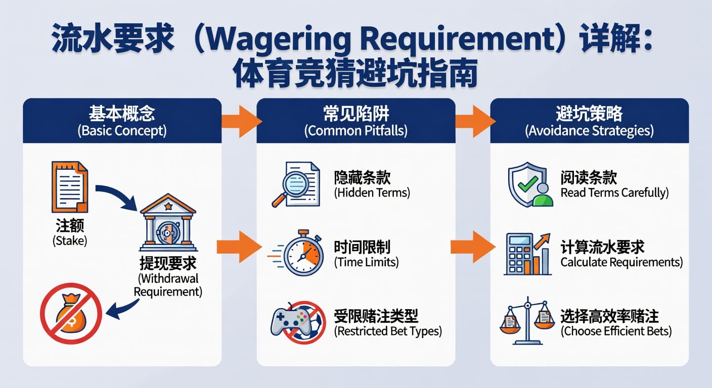 流水要求 sports wagering requirement：规则与计算